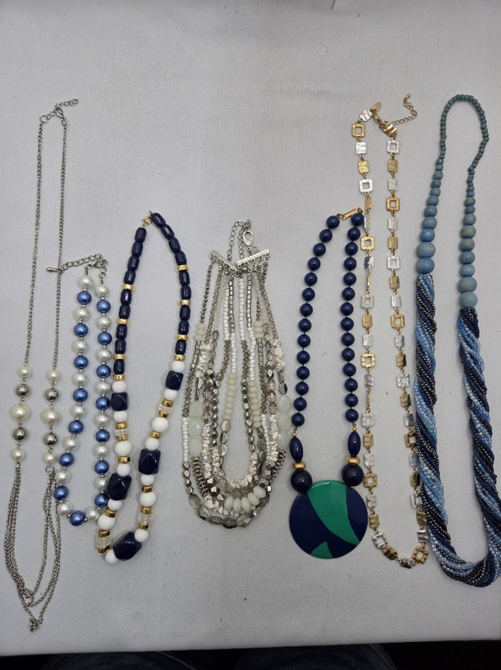 HUGE 47 pc Jewelry CHICO'S LIA SOPHIA MONET Vintage-Now LOT Necklaces Set blue - Picture 14 of 16